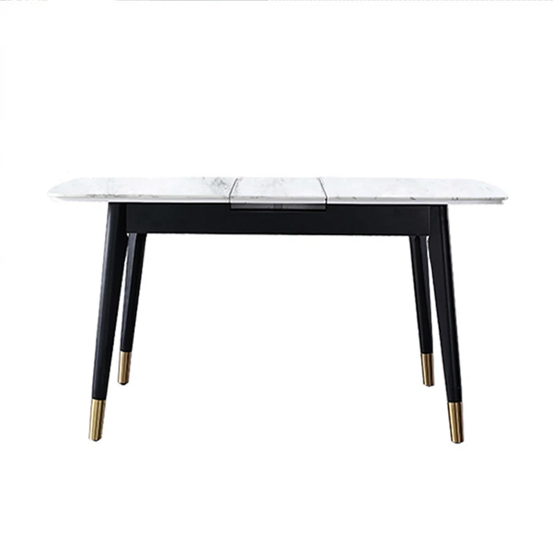 

Modern Marble Dining Table Retractable Folding Home Dining Table and Chair Combination