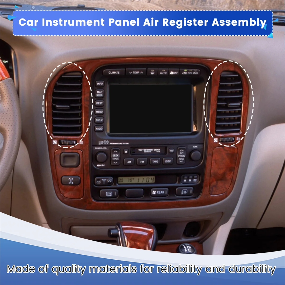 1 пара вентиляционного отверстия для приборной панели Toyota Land Cruiser 1998-2007 Lexus LX470