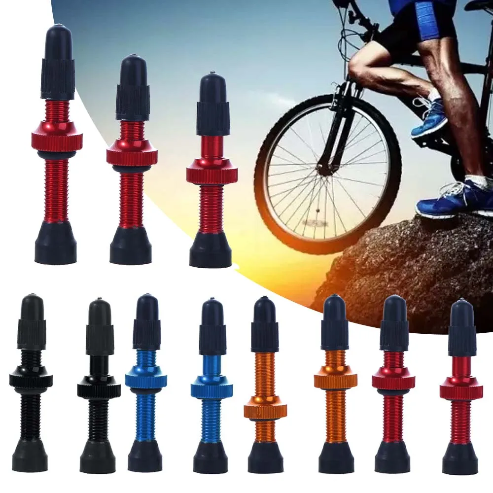 

48mm/60mm 1Pair Bicycle Presta Valve for Road MTB Bicycle Tubeless Tires Brass Core Alloy Stem Tubeless Rim Valve Nipples