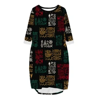 vitinea new fashion 3d print long premium indian pocket loose casual robe summer dress traf for women f01