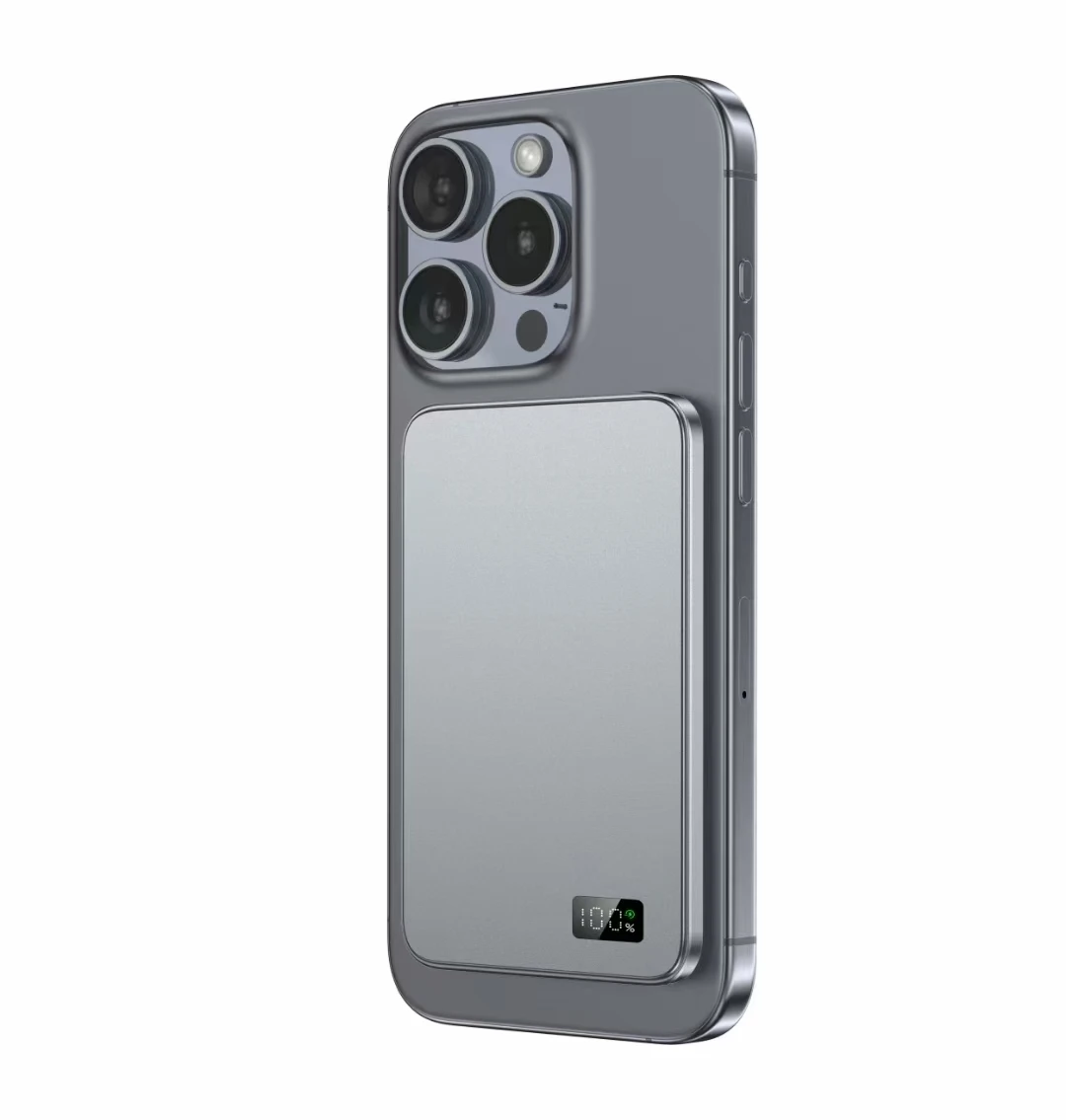 Новое ультратонкое магнитное зарядное устройство Powerbank из сплава беспроводное