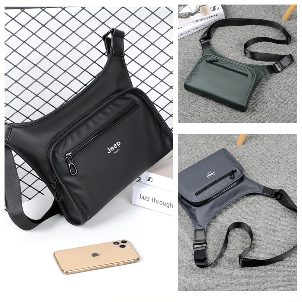 JEEP BULUO Shoulder Bag Oxford Luxury Fashion Men Chest Bag Man Sling Crossbody Bag Male New Casual Handbag Travel Phone Bags
