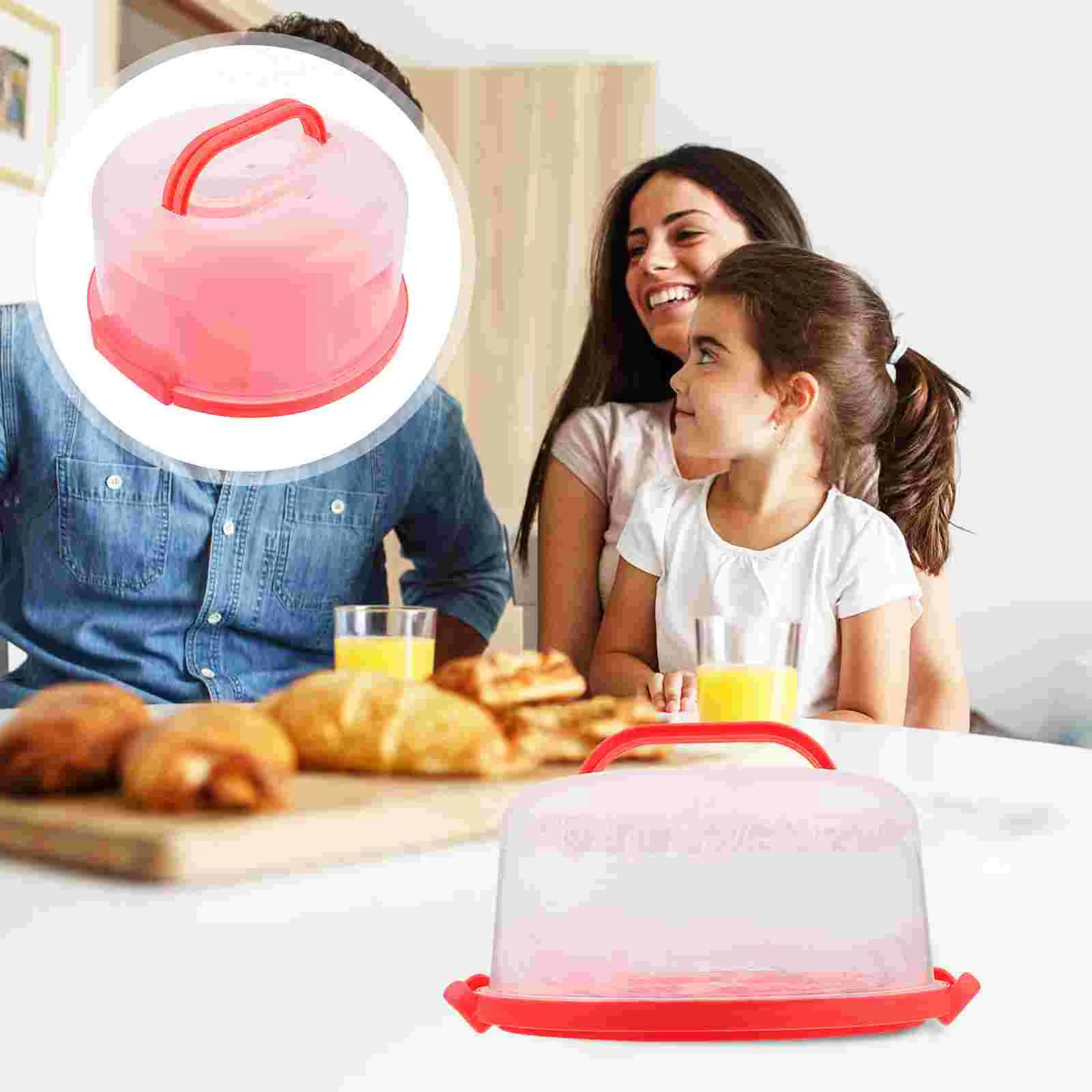 

Practical Cake Box Portable Cake Tray Plastic Food Storage Box Cake Packing Box