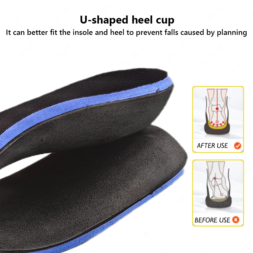 EXPfoot Flat Feet Orthotic Insoles Arch Support Orthopedic Inserts Plantar Fasciitis Feet Pain Pronation for Men and Women