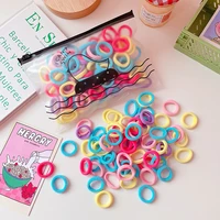 ly faye 100pcsbag macaroon colour elastic hair bands for girls free shipping items accessories children new headwear