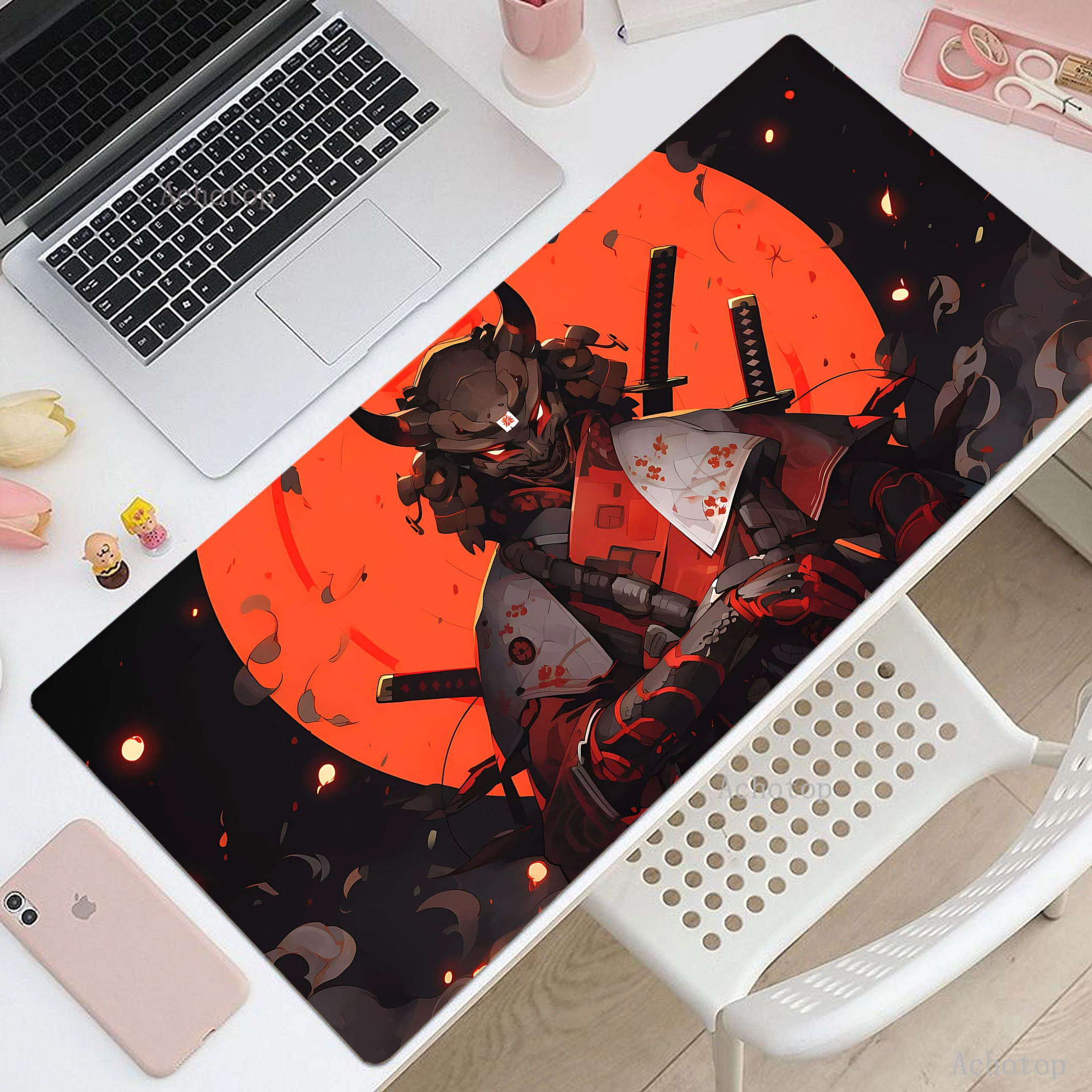 

Японский коврик для мыши Самурай, большой коврик для мыши из поликарбоната, коврик для компьютерной мыши, настольные коврики XXL 90x40, коврик для мыши оверлок, Нескользящие резиновые коврики