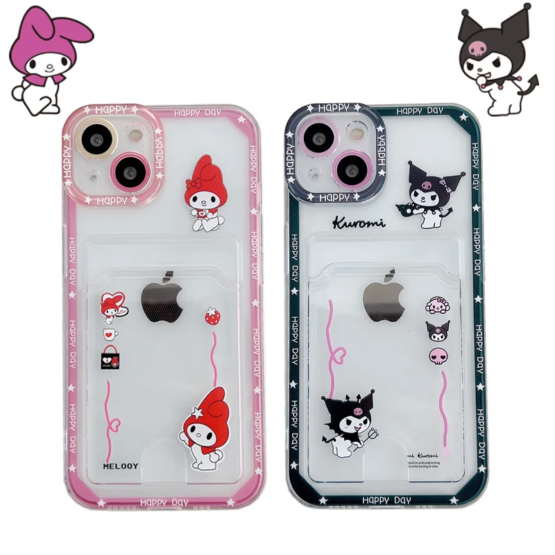

Sanrioed Kawaii Cinnamoroll MyMelody Kuromi мультяшный Прозрачный чехол для iPhone13ProMax мягкий чехол подарок для девочки