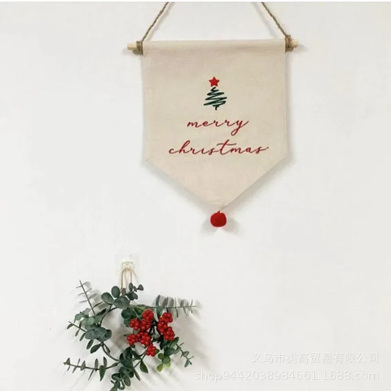 

Christmas Letter Flag Pulling Christmas Day Party Background Wall Decoration Happy Birthday Letter Flag Pulling Party Decoration