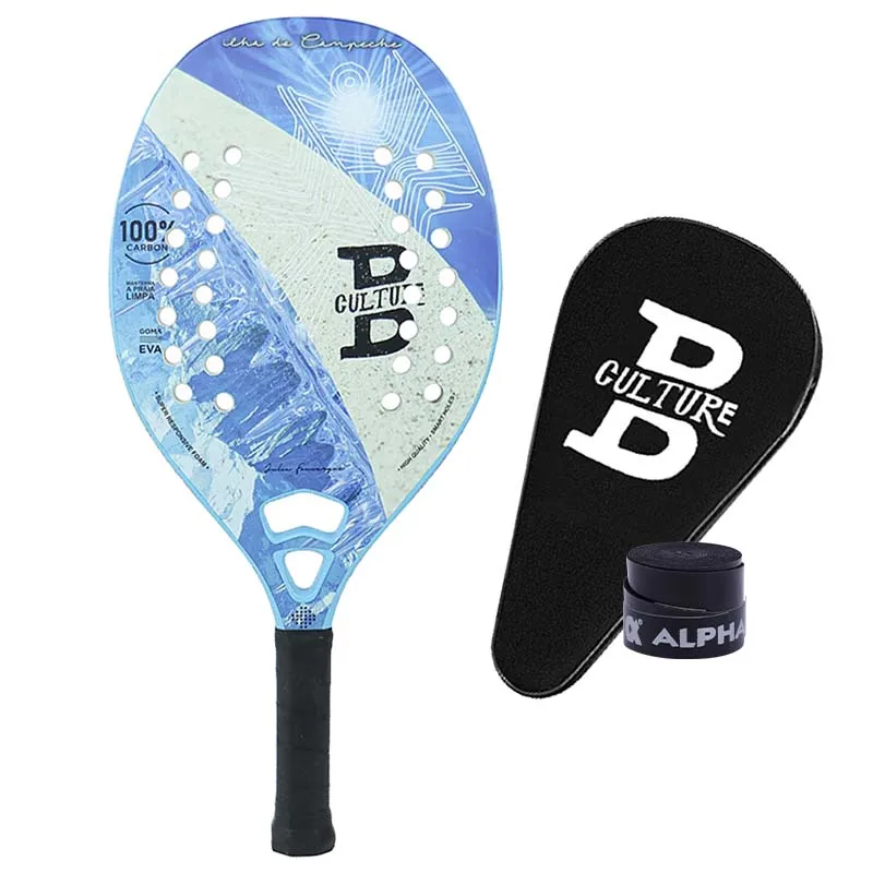 2022 Raquete Beach Tennis Racket 100% Carbon Fiber Padel Sports 22mm Soft EVA Face Paddle Professtional Racquet with Cover Bag