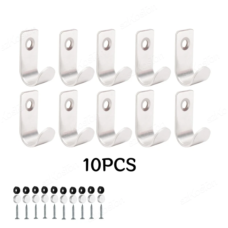 

10-20 Шт. J-образные Одинарные Настенные Крючки Для Одежды, Металлические Крючки Для Пальто