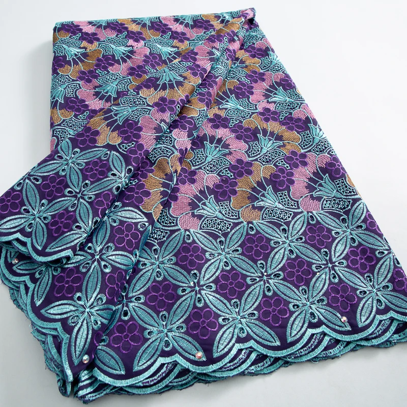 Хлопковая кружевная ткань с вышивкой Дубая Африканское кружево 2024