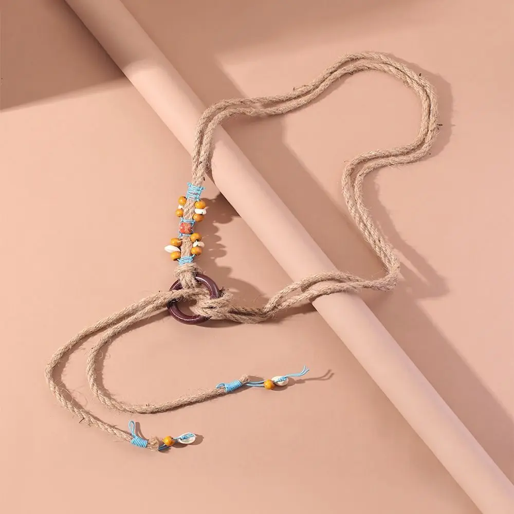 

Thin Belts Wooden Bead Dress Waistbands Accessories Braided Tassel Belt Waist Rope Ethnic Style Belts Women Waist Chain