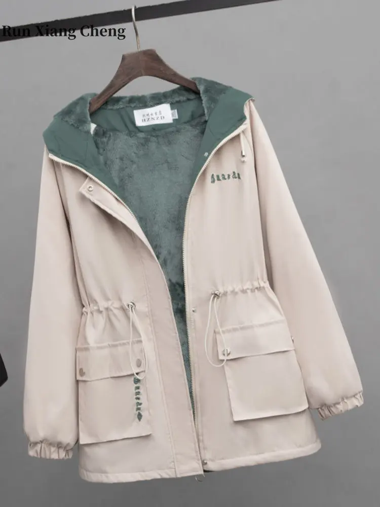 Women's Clothing Cotton Fall Winter2023 Free Shipping Versatile Fashion Jacket Street Casual Style Plush and Thicken Thermal Top