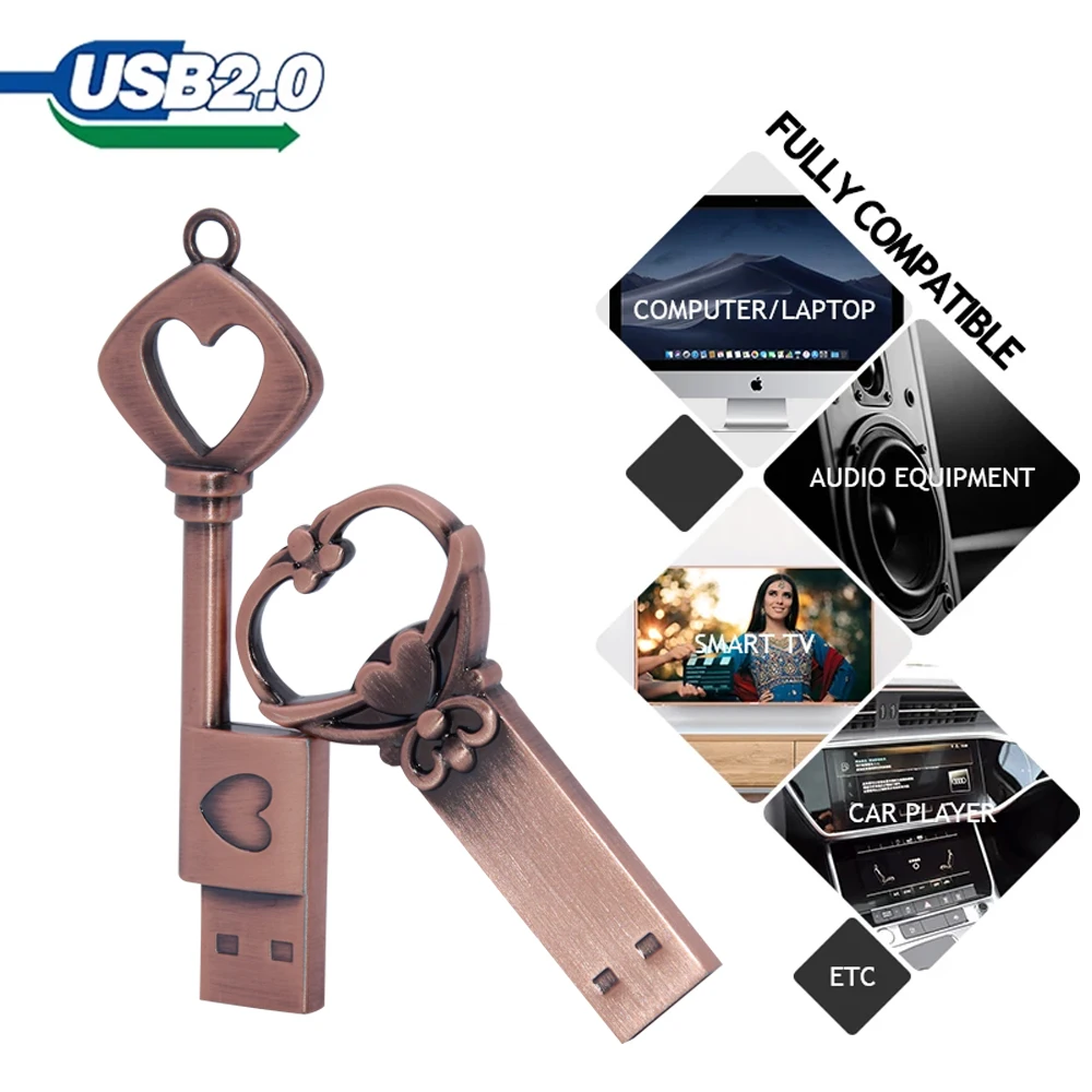 Usb-флеш-накопитель в форме сердца 4/8/16/32/64 ГБ