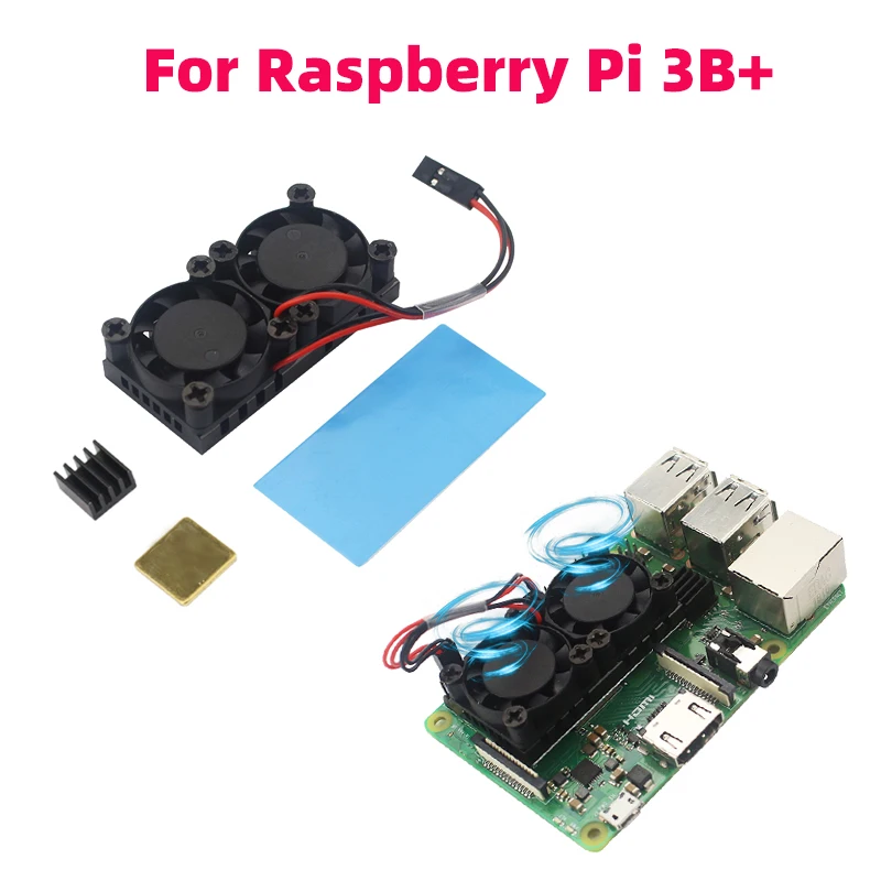 Активный кулер Raspberry Pi с двумя вентиляторами охлаждающий радиатор для процессора