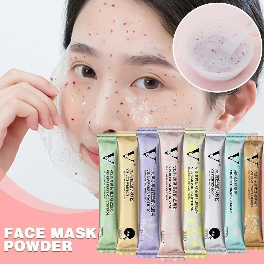 

1Pc Natural Herb Rose Face Mask Powder Hyaluronic Acid Liquid Smear Essence Mask Film Hydrating Petal Moisturize Soft Powde X5F2