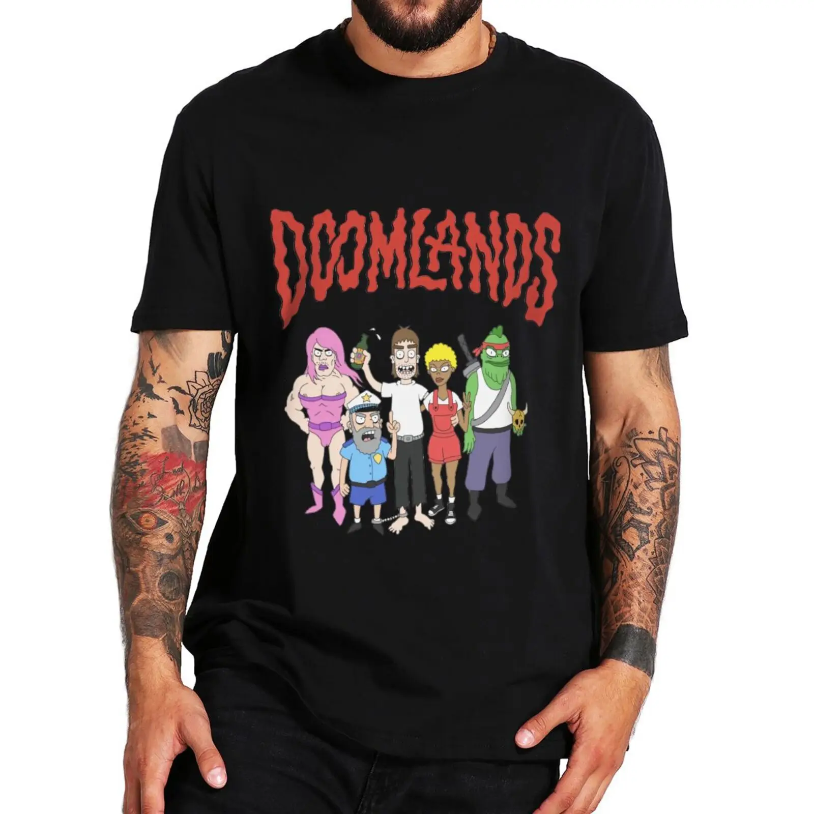 

Doomlands T Shirt 2022 Adult Animated Sitcom Black Comedy Anime Fans Tee Tops Casual Cotton Unisex Summer T-shirt EU Size