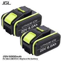 20v 6000mah lithium ion batterij vervanging voor worx wa3551 wa3551 1 wa3553 wa3553 2 wa3641 batterij
