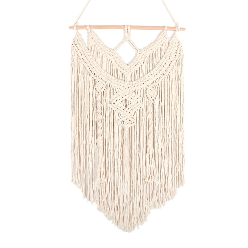 

Macrame Woven Wall Hanging Boho Chic Bohemian Geometric Tapestry Art For Bedroom Living Room Decoration