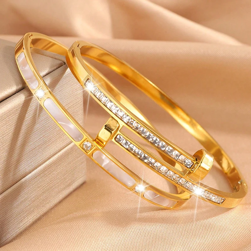 FEEHOW браслет из 2 предметов золотой змеевидной серии для женщин золотые браслеты