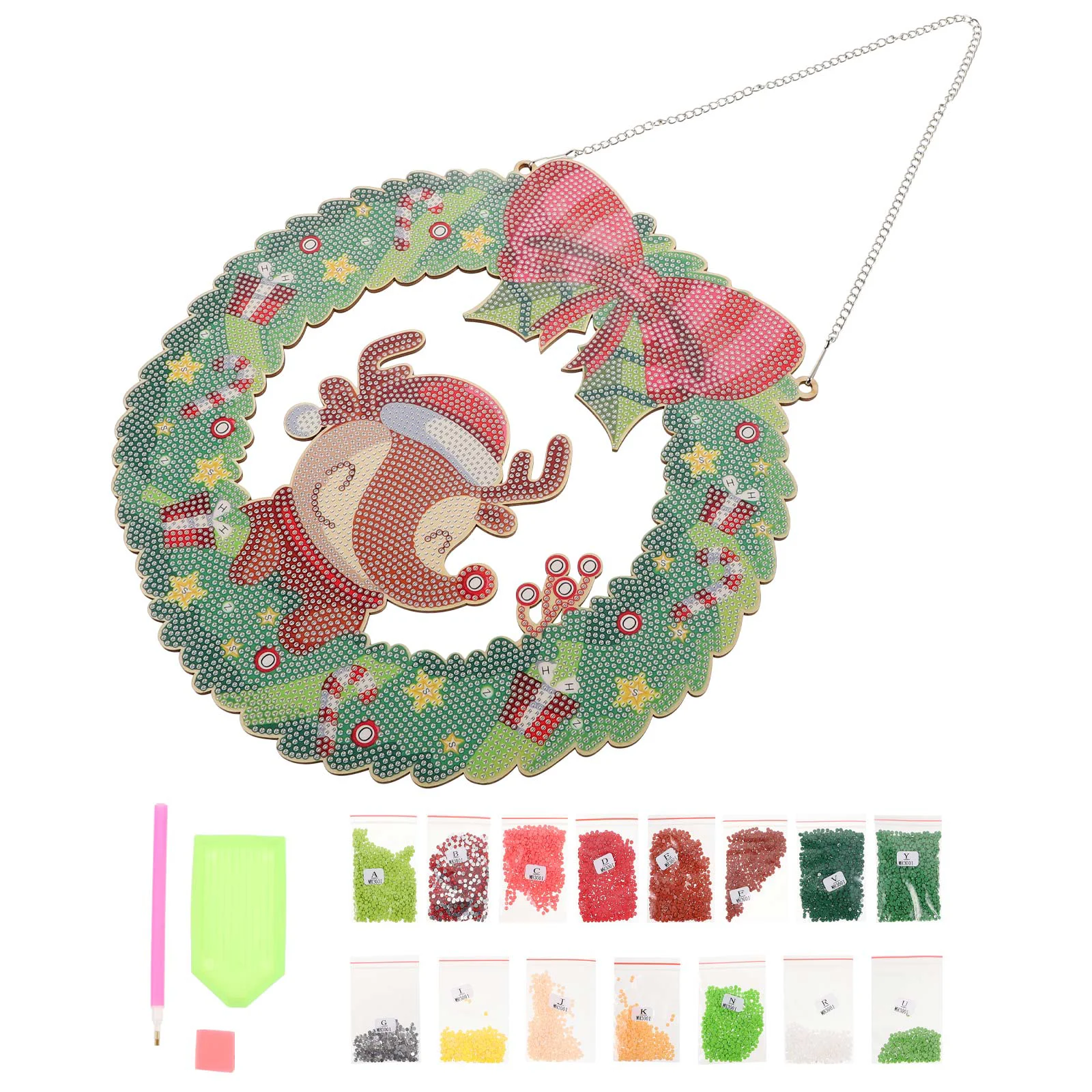 

Christmas Wreathdiy Drawing 5Dpendant Hanging Paintingsnowmandoor Rhinestone Artwork Kits Funny Home Kit Decorornament Front