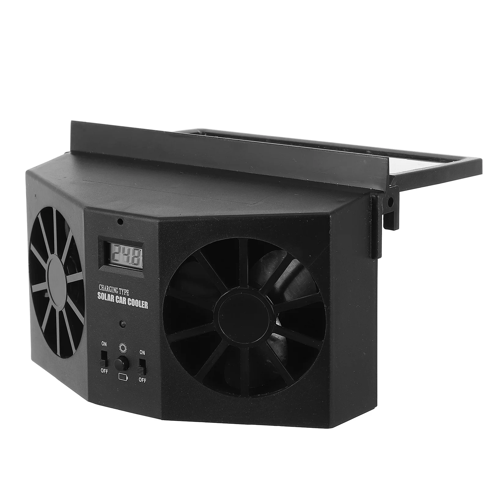 

Car Solar Powered Fan Solar Powered Cooler Practical Car Exhaust Fan (Black)