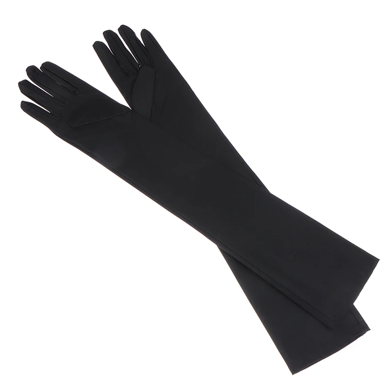 

Vintage 1920s Full Finger Lace Sequins Satin Party Gloves Costume Accessories Stretch Opera Black Women Long Gloves