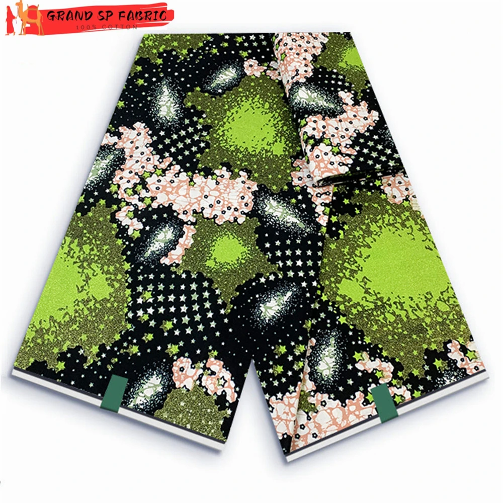 

Grand Super 100% Cotton African Wax Fabric High Quality Wax Print Ankara Fabric For Sewing 6yards Women Fabric VLS25