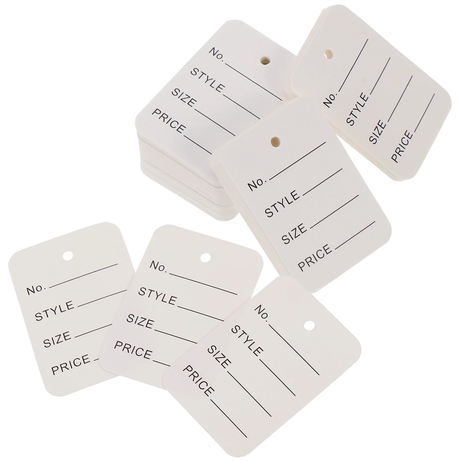

1000 Pcs Clothes Tags Price Display Label Hanging Clothing Practical Goods Paper White Commodity Shoes Custom