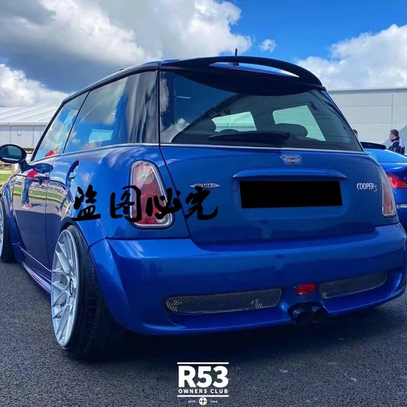 Фото Для Mini R50 R51 R53 Cooper S 2001-2006 Высококачественный задний спойлер на крышу из углеродного волокна, крыло багажника, яркий черный задний спойлер №2