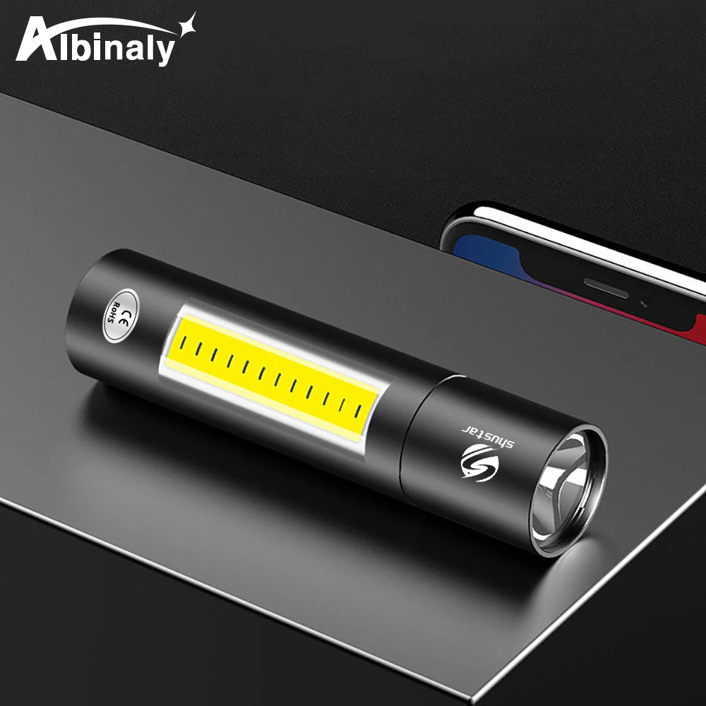 

Фонарик, светодиодный, компактный, перезаряжаемый, водонепроницаемый, с 3 режимами работы