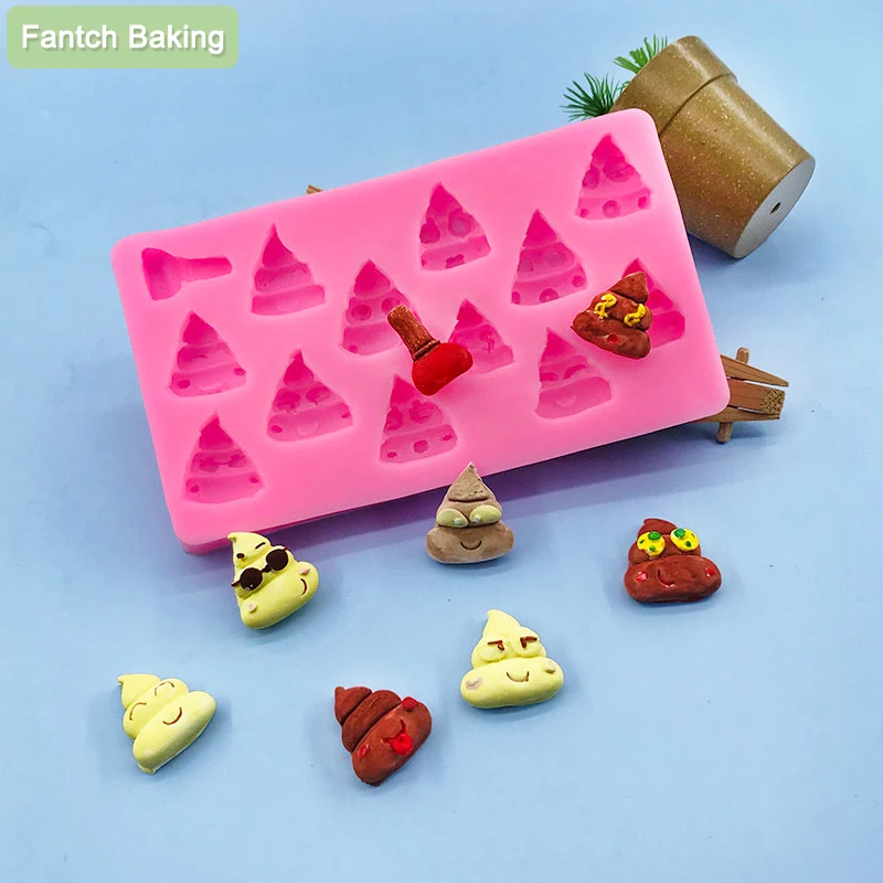 

Силиконовая милая форма в виде какашки, Мультяшные выделения для помадки, шоколада, конфет, конфет, украшения для торта, смешные украшения, п...