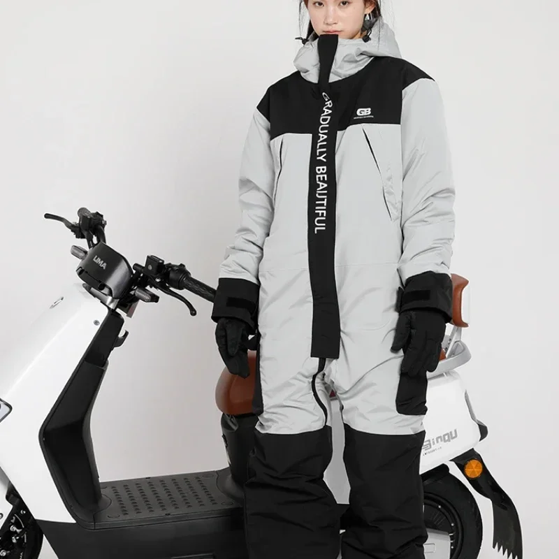 Зимний мотоциклетный костюм морозостойкая одежда с плюшевым утолщенным