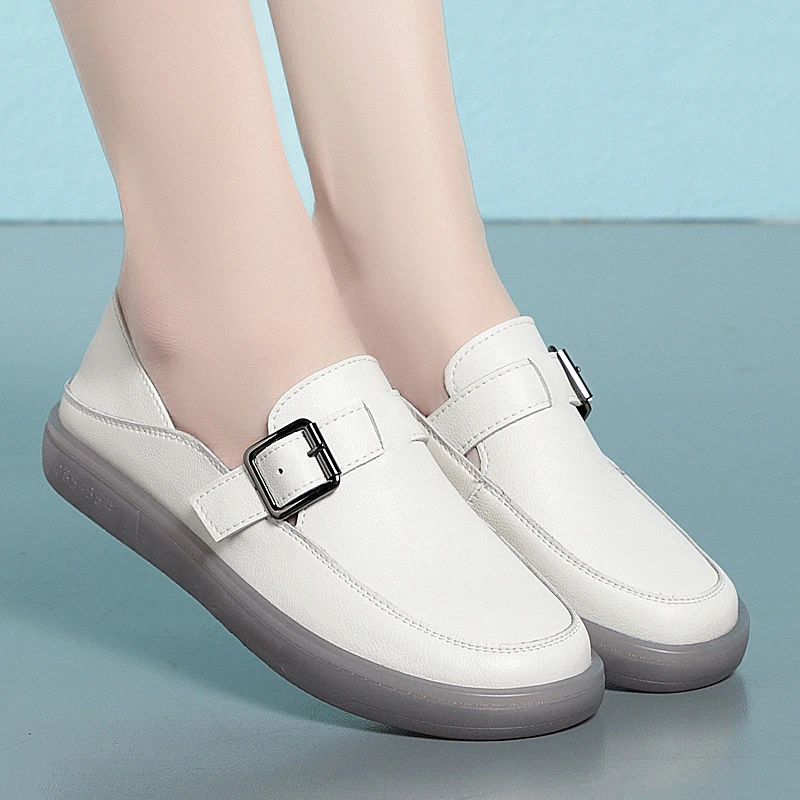 AIYUQI Loafers Woman Genuine Leather 2023 Spring New Student Sneakers Girl Flat Large Size Nurse Shoes Girl