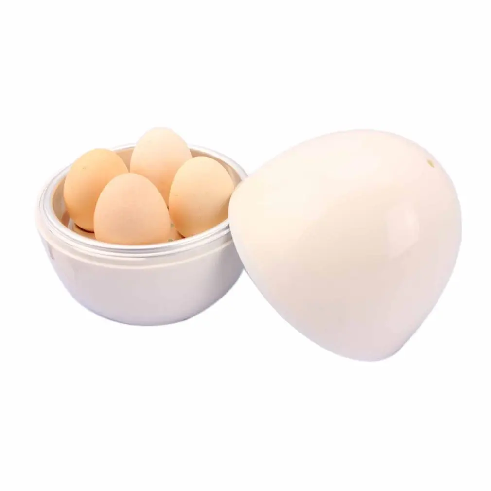 

Creative Egg Shaped Microwave Egg Cooker Portable 4 Eggs Boiler Poacher Home Cooking Appliances Kitchen Gadget Tool