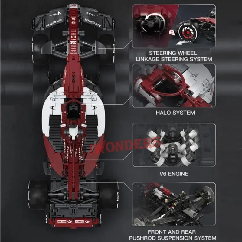 Cada C64005 Технический 1:8 Alfa Romeo F1 Team ORLEN C42 2022 Модель суперкара 1868 шт. Строительные