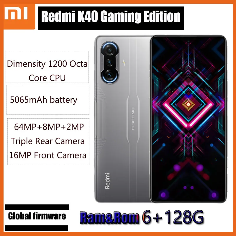

Global ROM Xiaomi Redmi K40 Gaming Smartphone 8GB/12GB 256GB Dimensity 1200 Octa Core 120Hz Display 64MP Camera cellphones