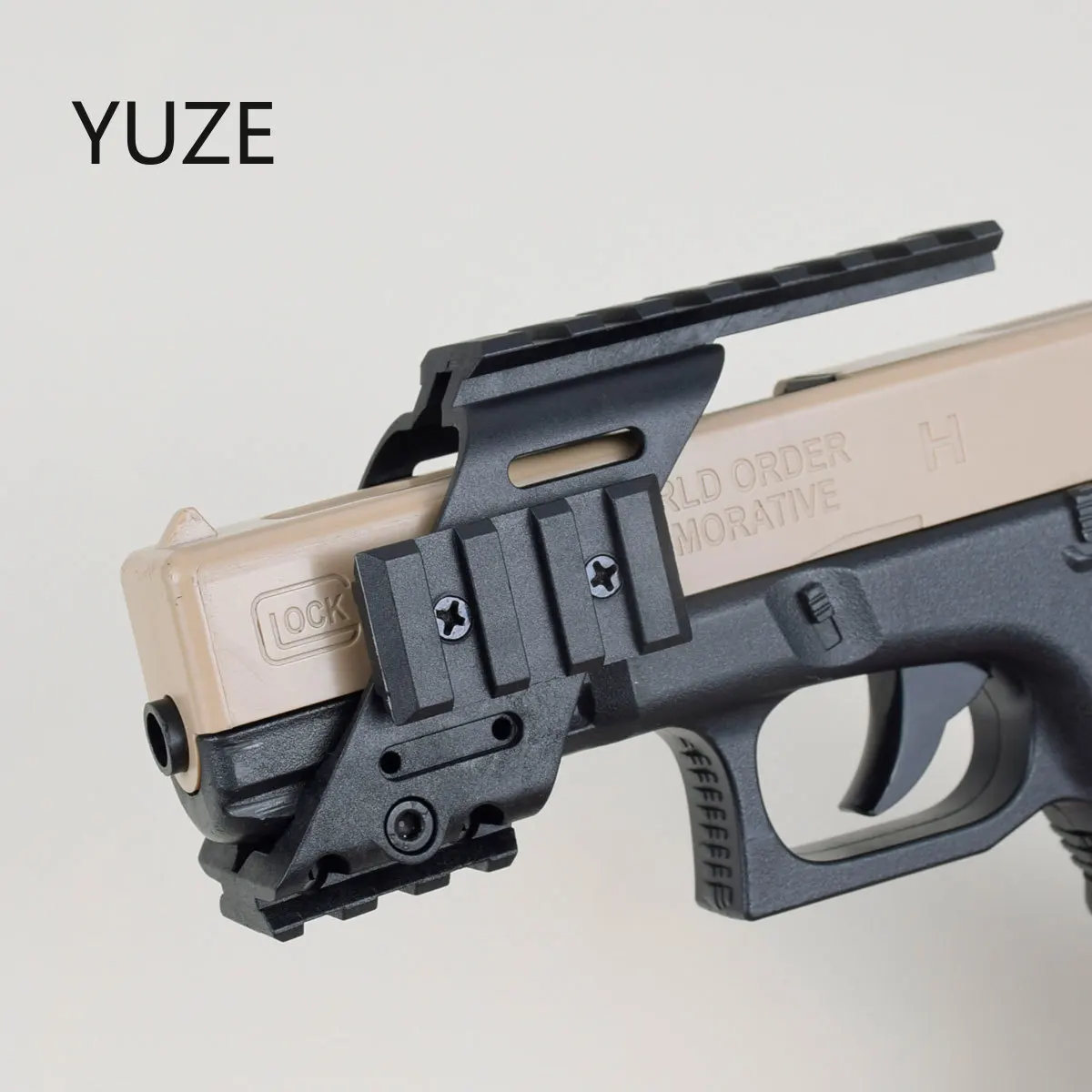 Tactical Universal Pistol Plastic Scope Mount For Glock 17 19 Beretta M9 Quad Rail Picatinny Sight Colt 1911 Laser Flashlight