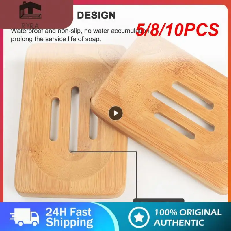 

5/8/10PCS Soap Holder Mould Proof Soap Dish Tray Bamboo Soap Dishes Kitchen Sponge Holder Soap Rack Bathroom Accessories