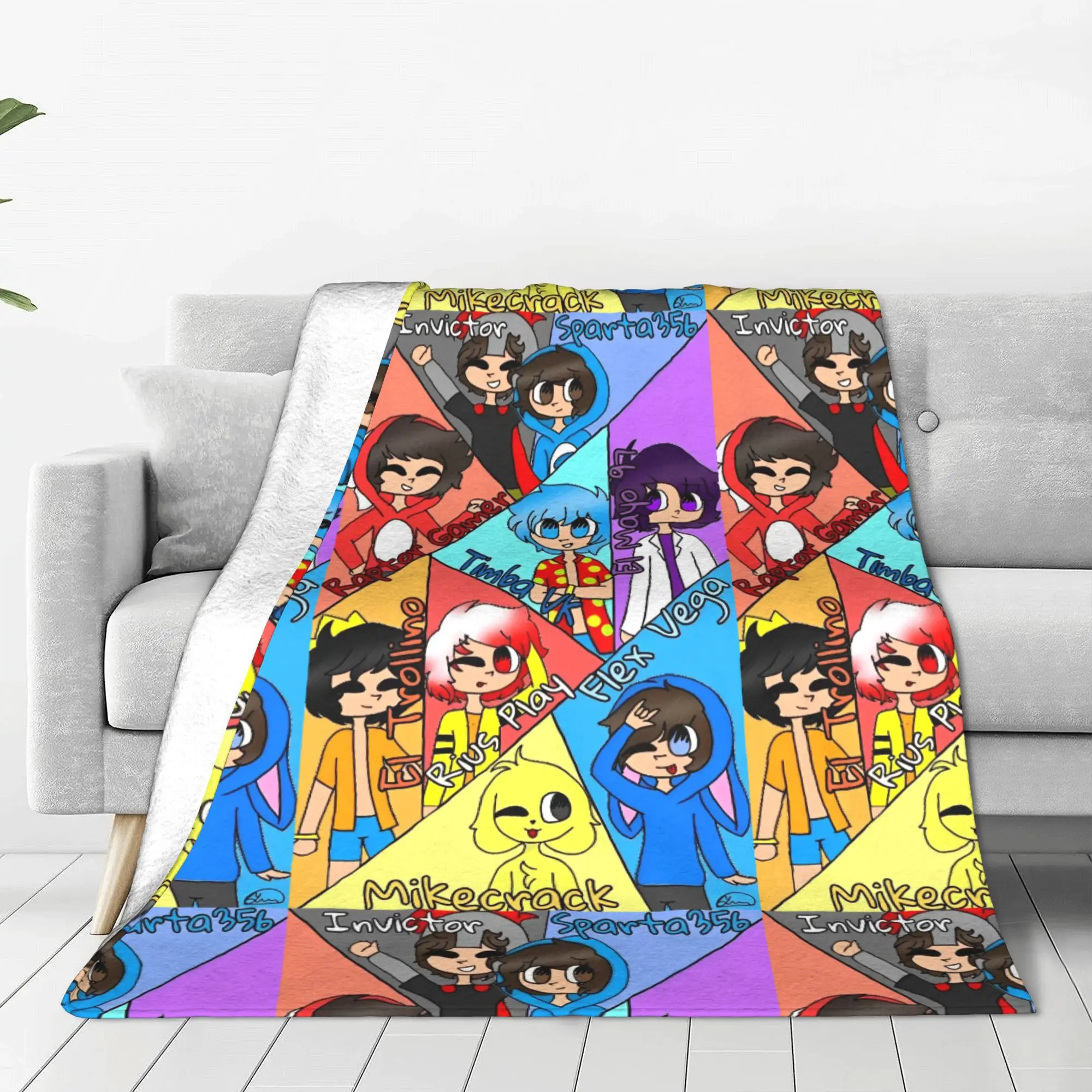 Mikecracks Game Blanket Cartoon Fuzzy Funny Warm Throw for Home Winter