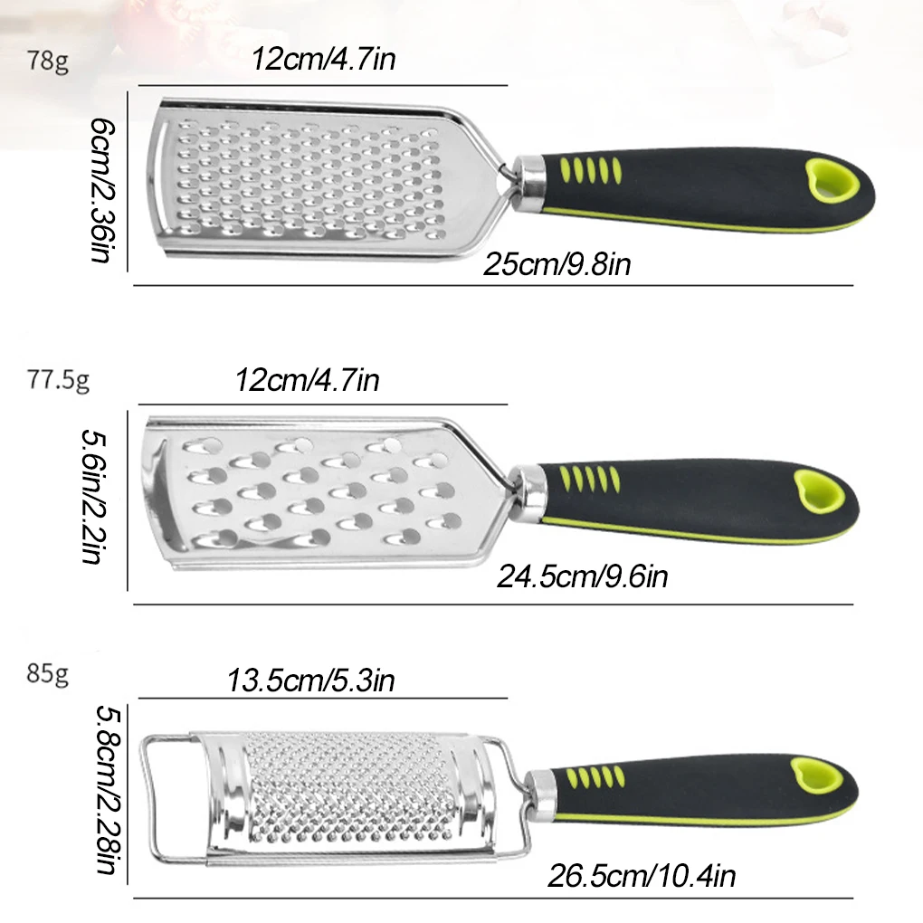 

3 Pieces Stainless Steel Food Vegetables Slicers Fruit Graters Spice Herb Kitchen Peeler Tools Kit Home Baking Supplies