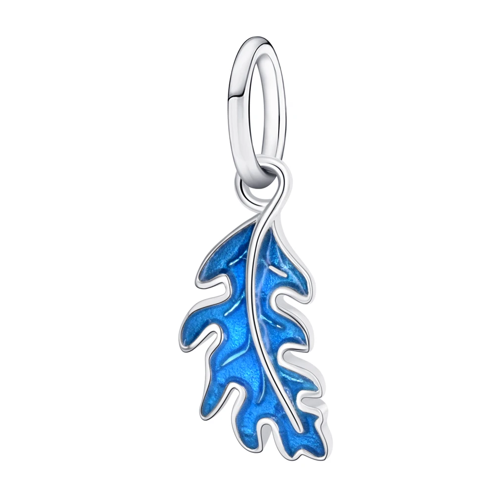 

PANQDIY Enamel Feather Pendant 925 Sterling Silver Amulet Original Bracelet Charm For Necklace Chain Making Diy Women Jewelry