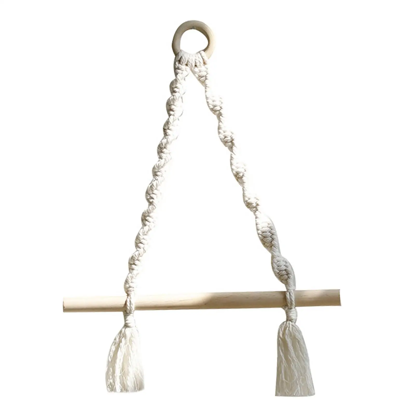 

Boho Towel Rack Handwoven Boho Macrame Toilet Paper Holder Woven Cotton Rope Storage for Kitchen Dorm Nursery Shower Belts