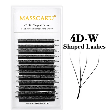 Ресницы для наращивания MASSCAKU, объемные мягкие ресницы 0,07 мм 3D/4D/5D/6D W, Индивидуальные Накладные ресницы