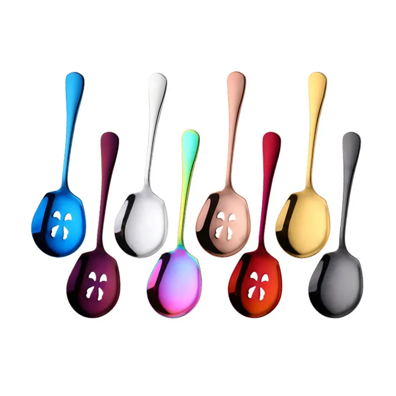 

Stainless Steel Utility Spoon Thickened Multifunctional Self-Serve Portioning Spoons Large Leaking Spatula Kitchen Tools Utensil