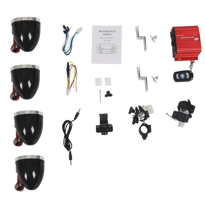 3-дюймовые мотоциклетные водонепроницаемые Bluetooth колонки 4-канальный усилитель Mp3