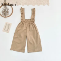 rinilucia spring summer girls overalls cotton casual one piece flying sleeve overalls toddler girl jumpsuit baby bib pants