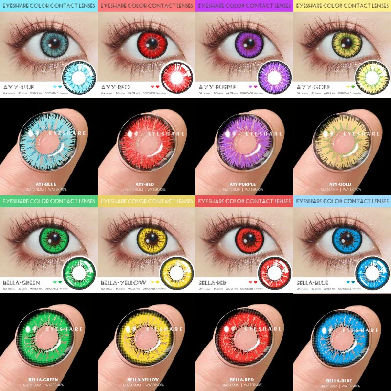 

EYESHARE 1Pair Color Contact Lenses Halloween Colorful Contact Lenses Anime Cosplay Contact Eye Lenses Makeup Eye Colored Lenses