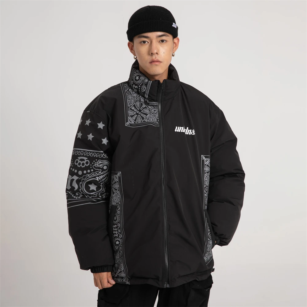 Women Man Couples Autumn Winter Coats Splicing Thick Warm Street Outwear Vintage Hip Hop Trend Clothes Fashion Cotton Jackets