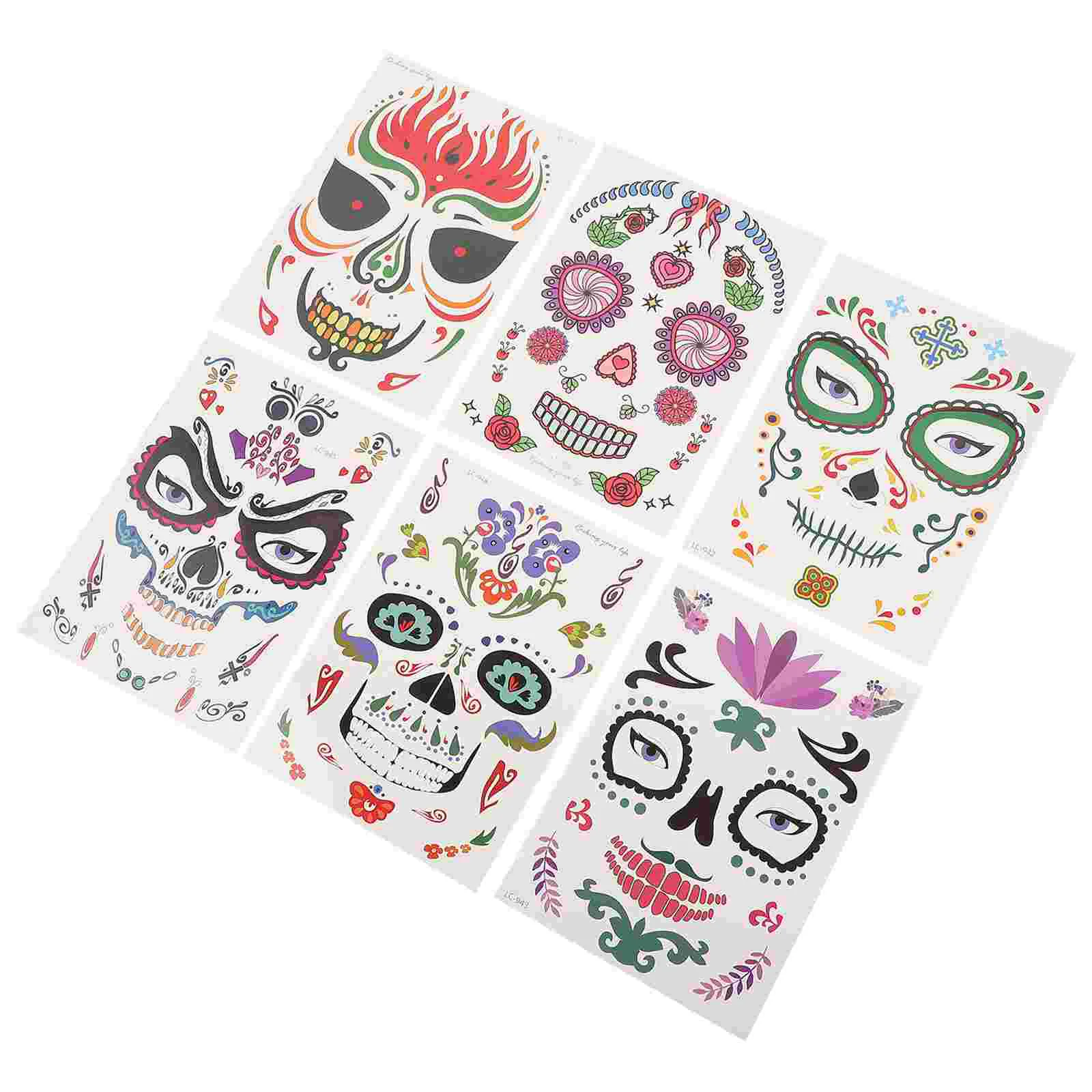 

6Pcs Dancing Party Body Stickers Face Beauty Tattoos Stickers Halloween Supply